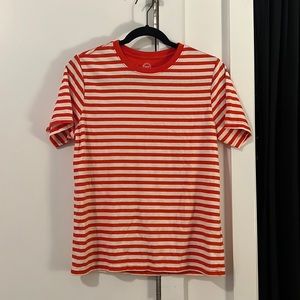 wonder nation Orange & White Horizontal Striped T-Shirt — Size XL (14-16)